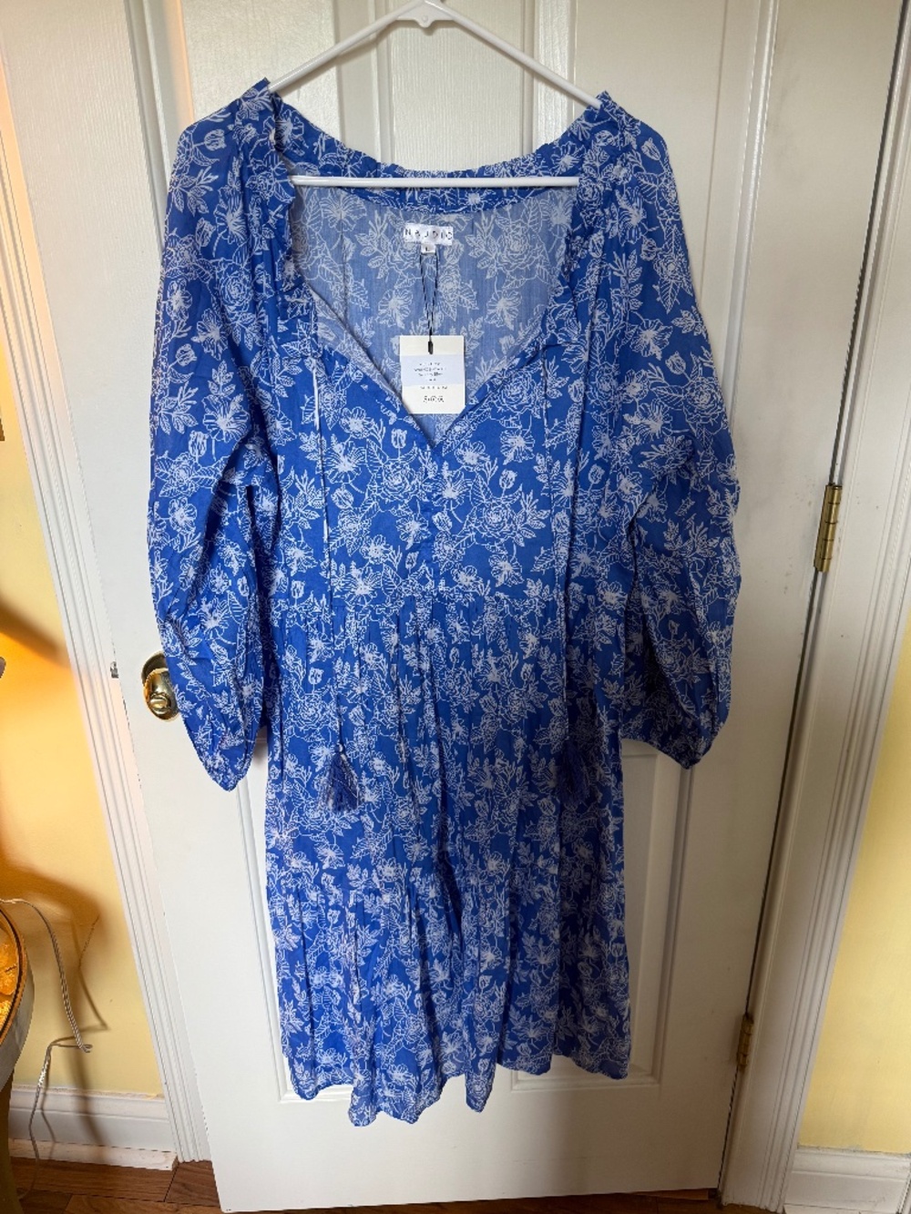 NWT Naudic Molly Dress in Blue/White Floral